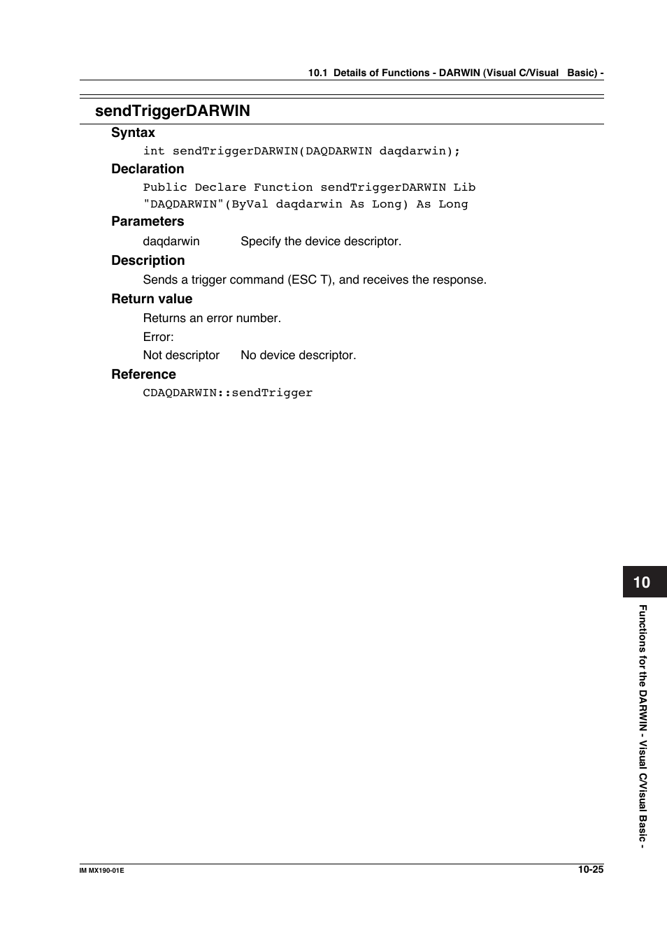 10 sendtriggerdarwin | Yokogawa PC-Based MX100 User Manual | Page 523 / 1264