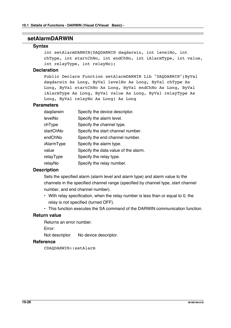 Setalarmdarwin | Yokogawa PC-Based MX100 User Manual | Page 524 / 1264