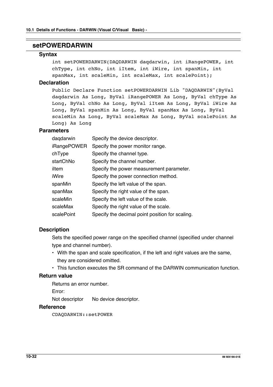 Setpowerdarwin | Yokogawa PC-Based MX100 User Manual | Page 530 / 1264