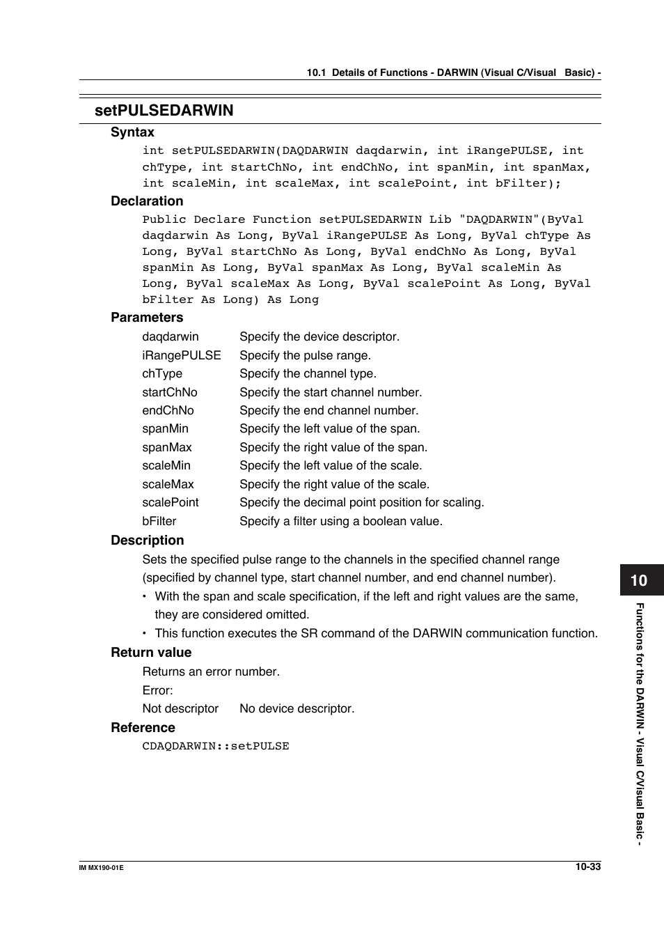 10 setpulsedarwin | Yokogawa PC-Based MX100 User Manual | Page 531 / 1264