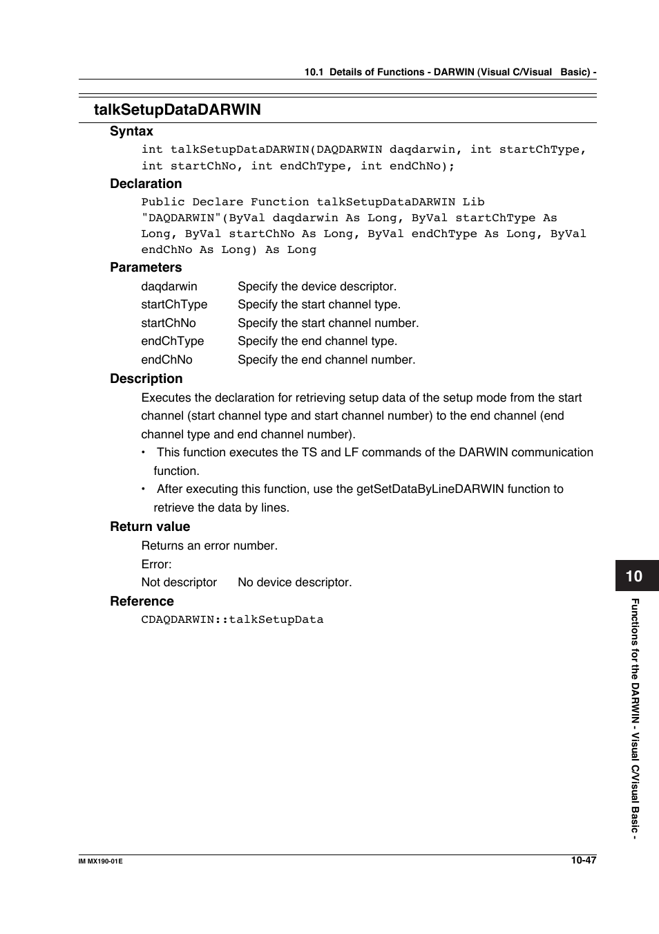 10 talksetupdatadarwin | Yokogawa PC-Based MX100 User Manual | Page 545 / 1264