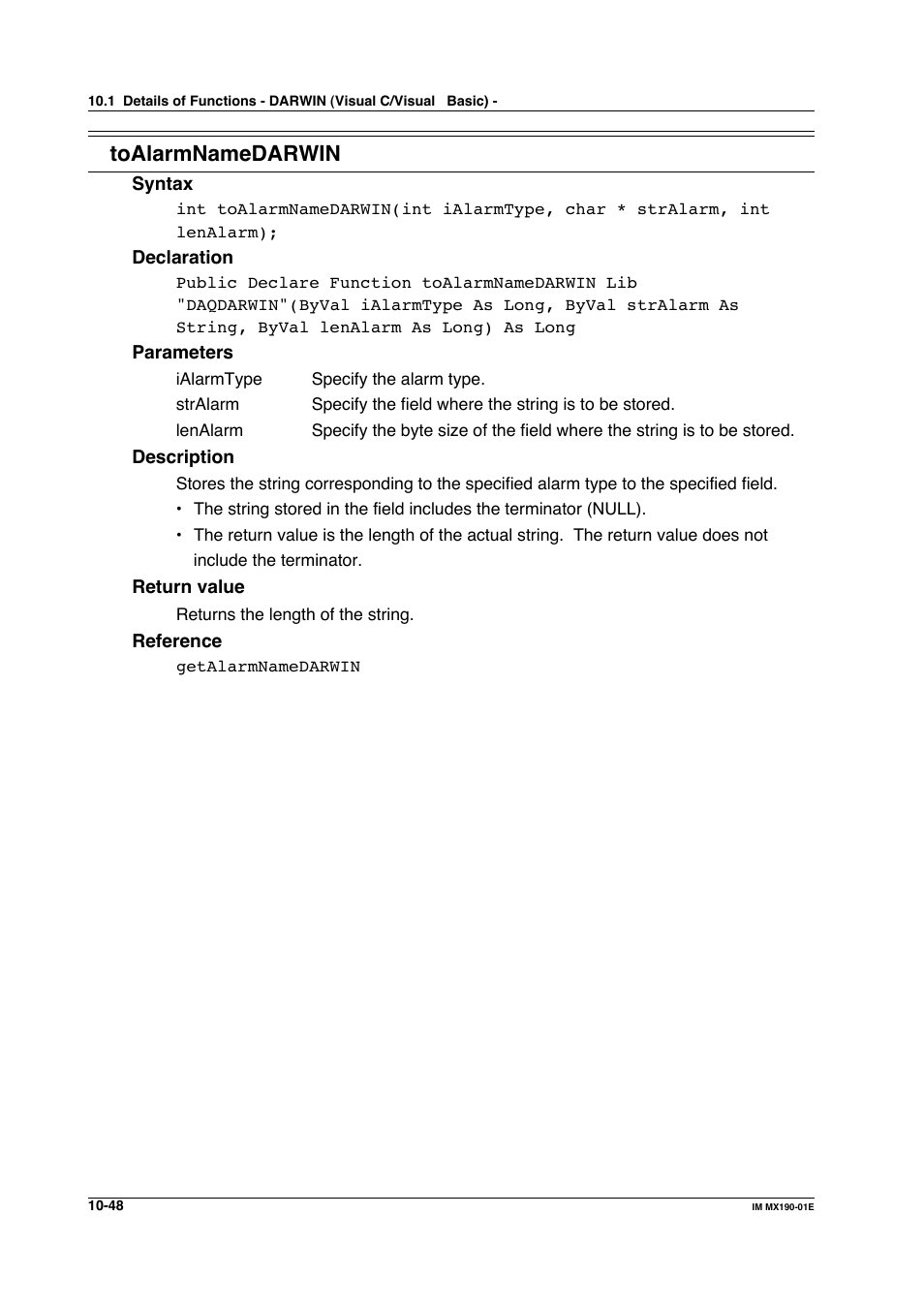 Toalarmnamedarwin | Yokogawa PC-Based MX100 User Manual | Page 546 / 1264