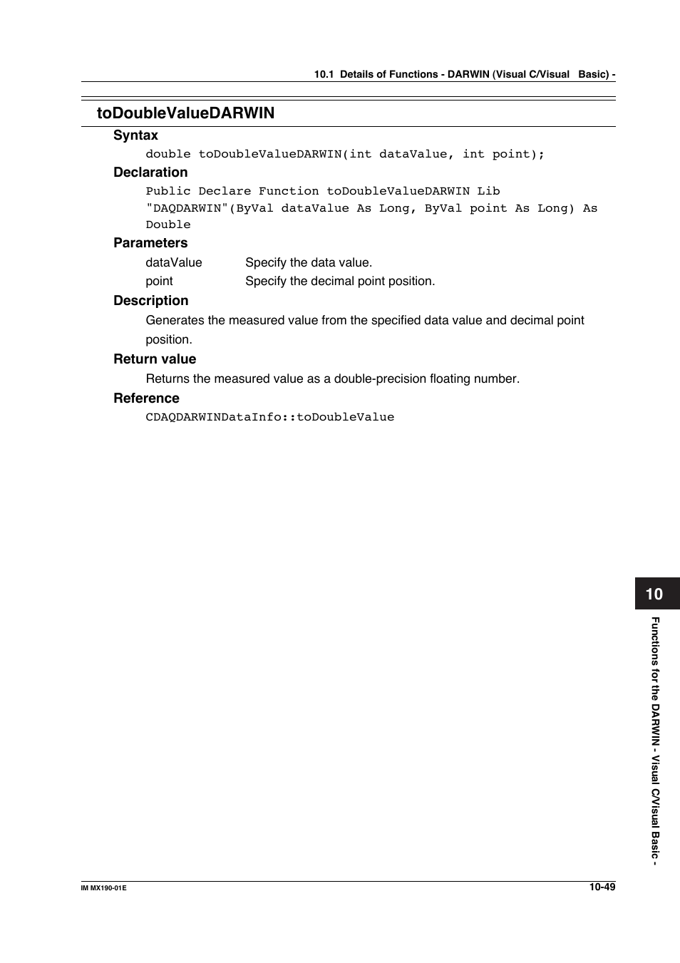 10 todoublevaluedarwin | Yokogawa PC-Based MX100 User Manual | Page 547 / 1264