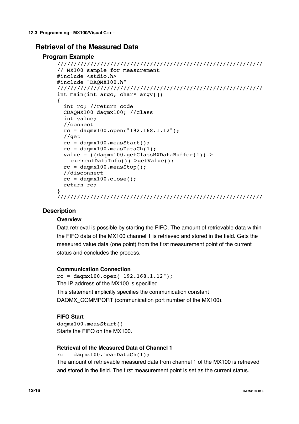 Retrieval of the measured data | Yokogawa PC-Based MX100 User Manual | Page 580 / 1264