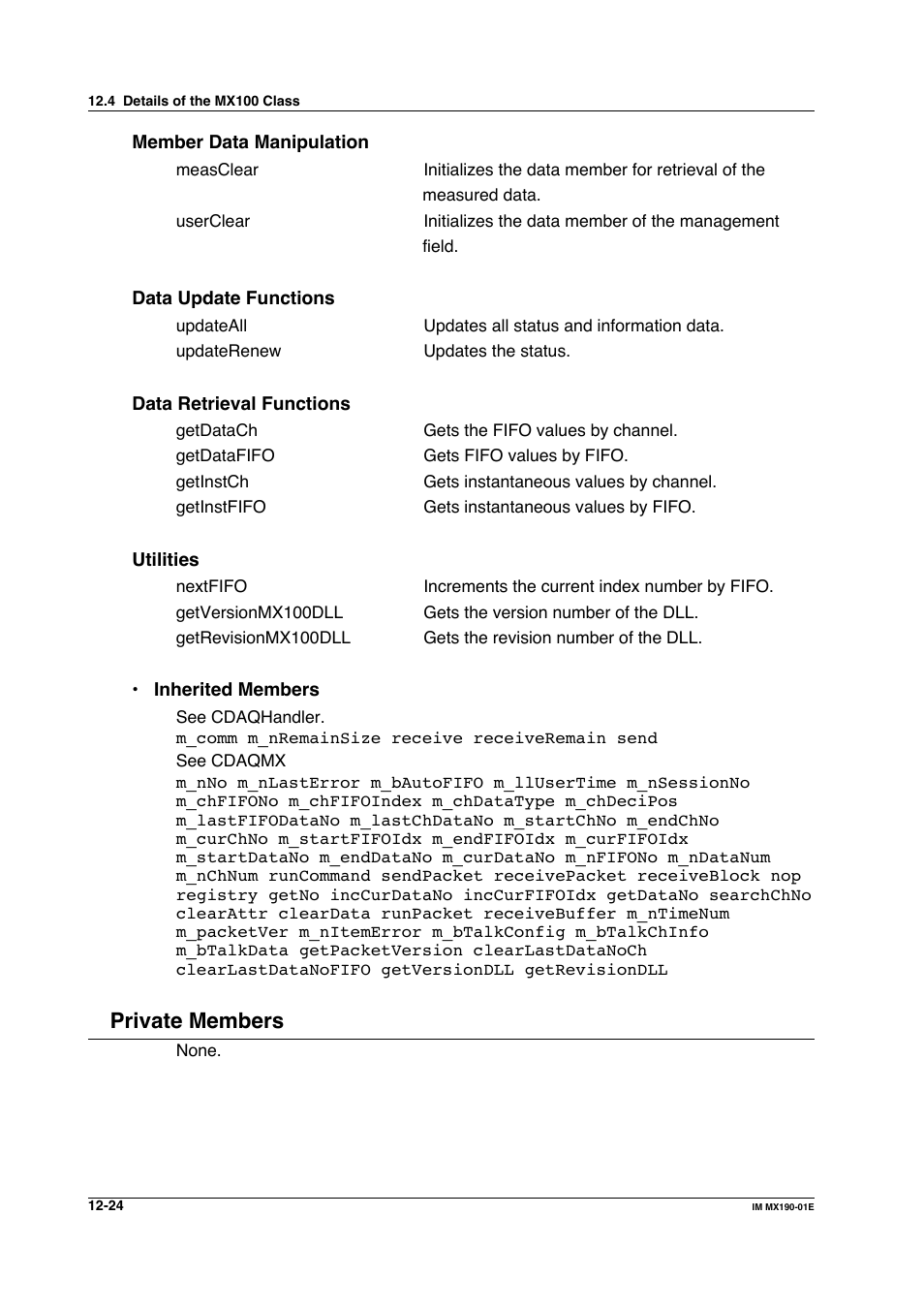 Private members | Yokogawa PC-Based MX100 User Manual | Page 588 / 1264