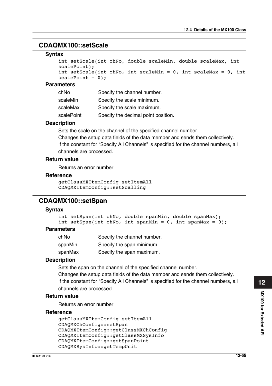 Cdaqmx100::setspan | Yokogawa PC-Based MX100 User Manual | Page 619 / 1264