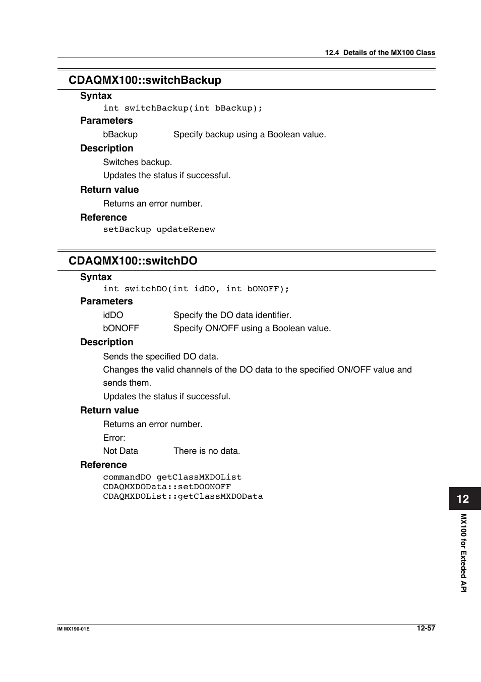 Cdaqmx100::switchdo | Yokogawa PC-Based MX100 User Manual | Page 621 / 1264