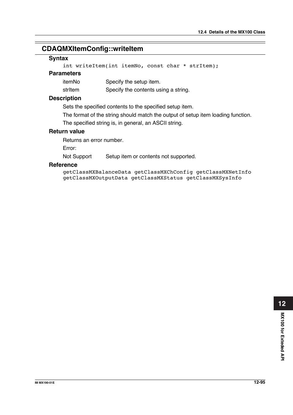 12 cdaqmxitemconfig::writeitem | Yokogawa PC-Based MX100 User Manual | Page 659 / 1264