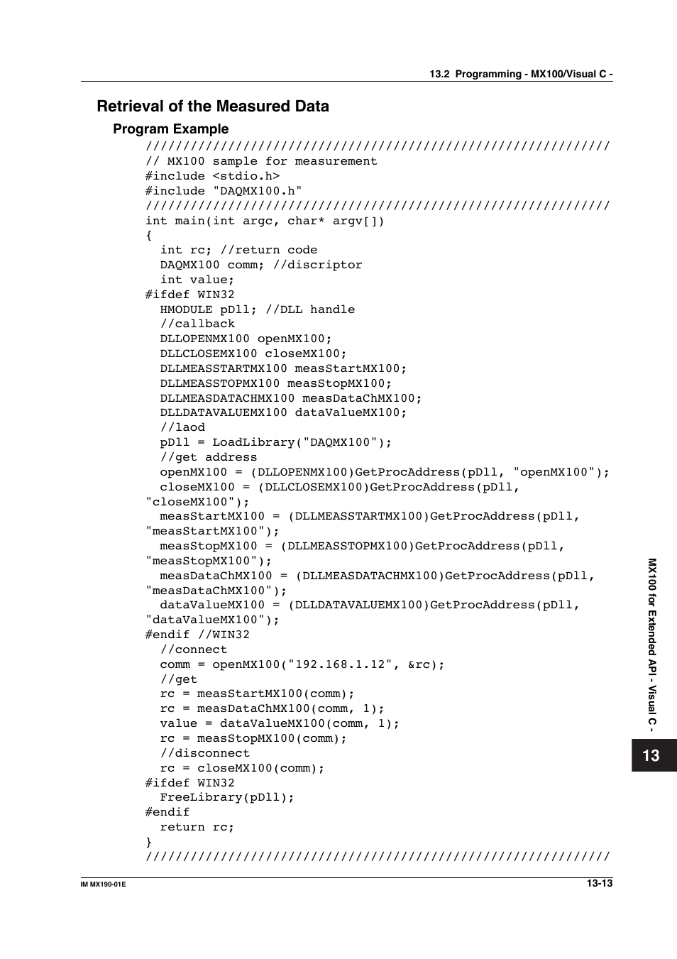 13 retrieval of the measured data | Yokogawa PC-Based MX100 User Manual | Page 682 / 1264