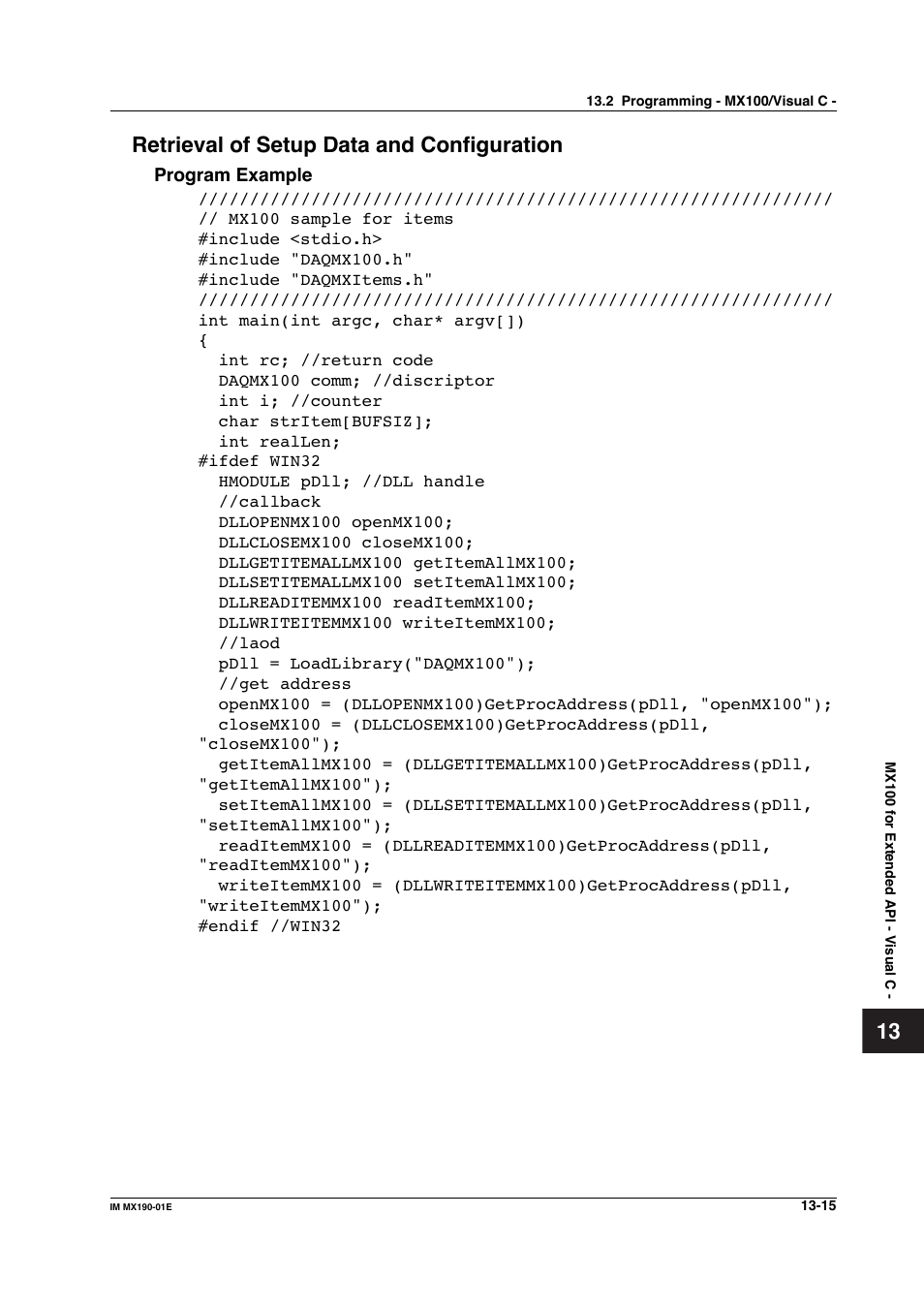 13 retrieval of setup data and configuration | Yokogawa PC-Based MX100 User Manual | Page 684 / 1264