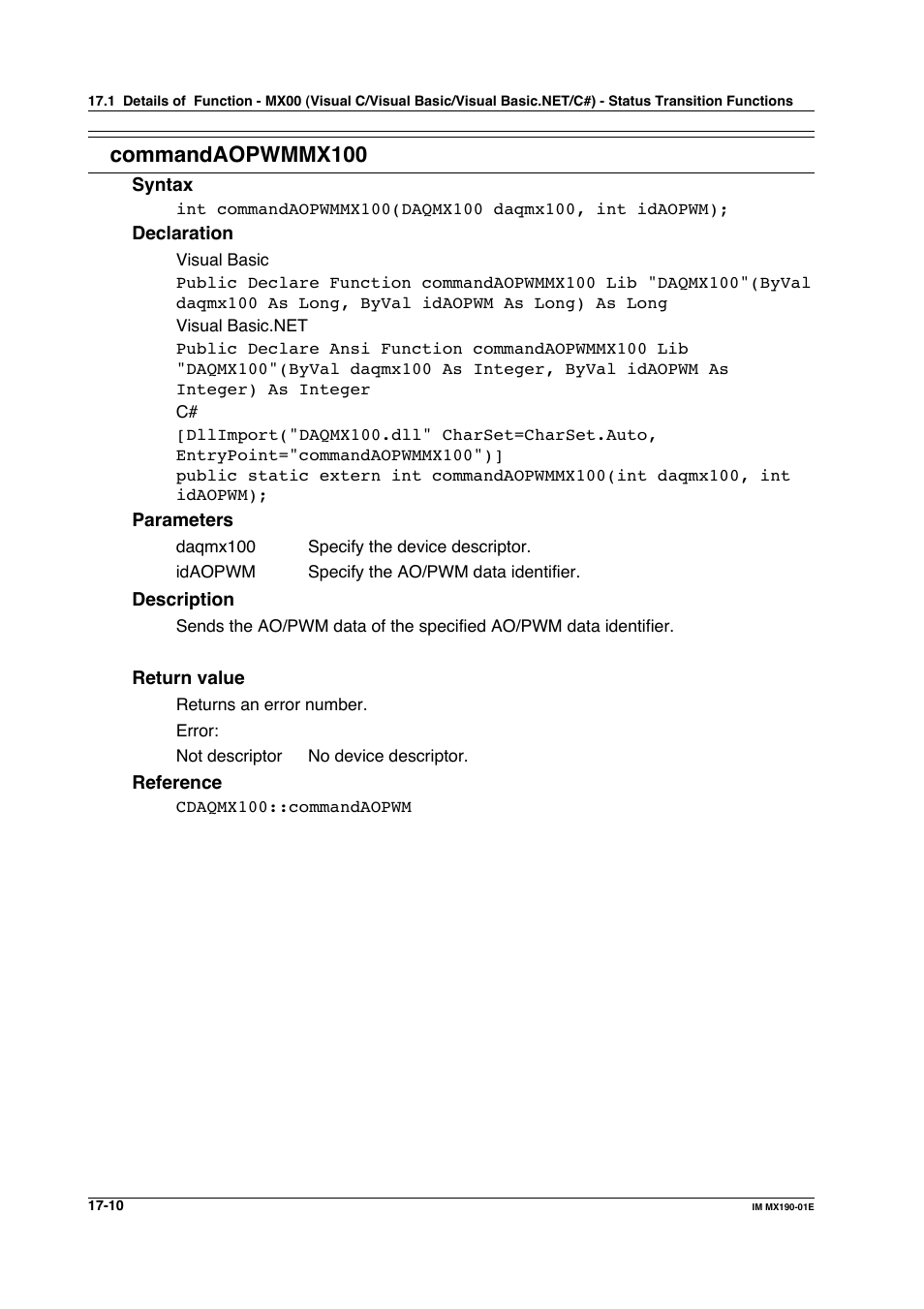 Commandaopwmmx100 | Yokogawa PC-Based MX100 User Manual | Page 744 / 1264