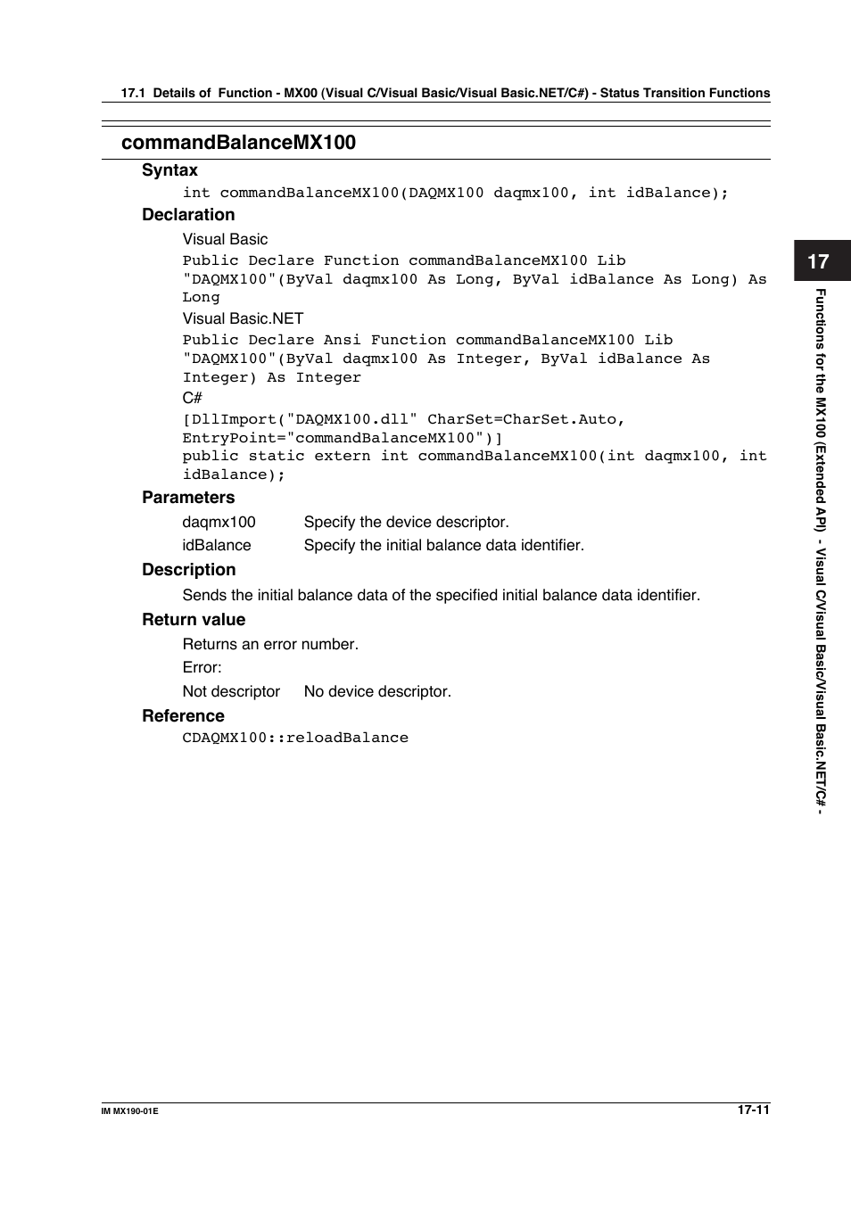 Commandbalancemx100 | Yokogawa PC-Based MX100 User Manual | Page 745 / 1264