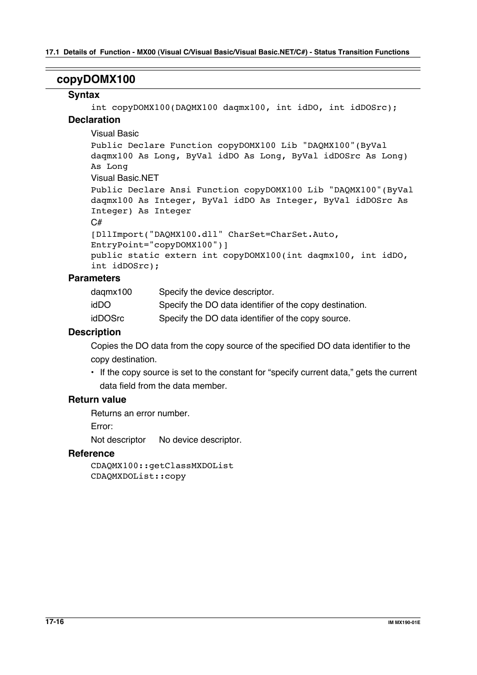 Copydomx100 | Yokogawa PC-Based MX100 User Manual | Page 750 / 1264