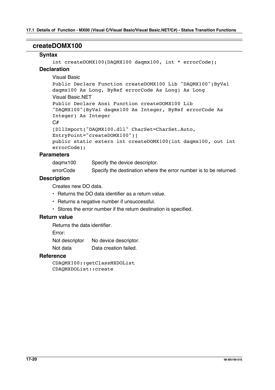 Createdomx100 | Yokogawa PC-Based MX100 User Manual | Page 754 / 1264