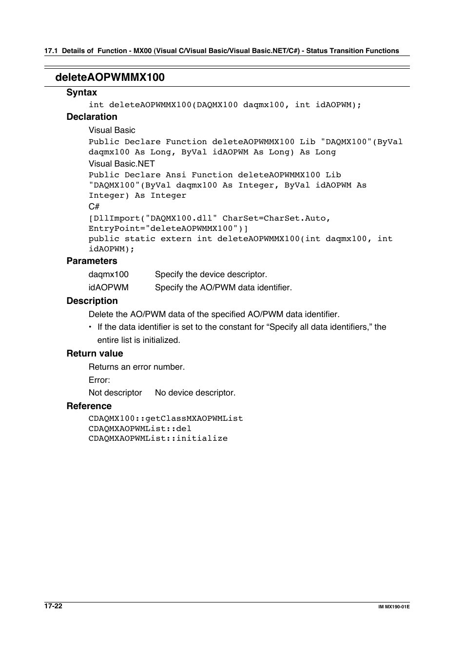 Deleteaopwmmx100 | Yokogawa PC-Based MX100 User Manual | Page 756 / 1264