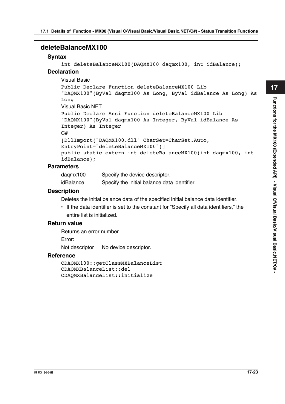 Deletebalancemx100 | Yokogawa PC-Based MX100 User Manual | Page 757 / 1264