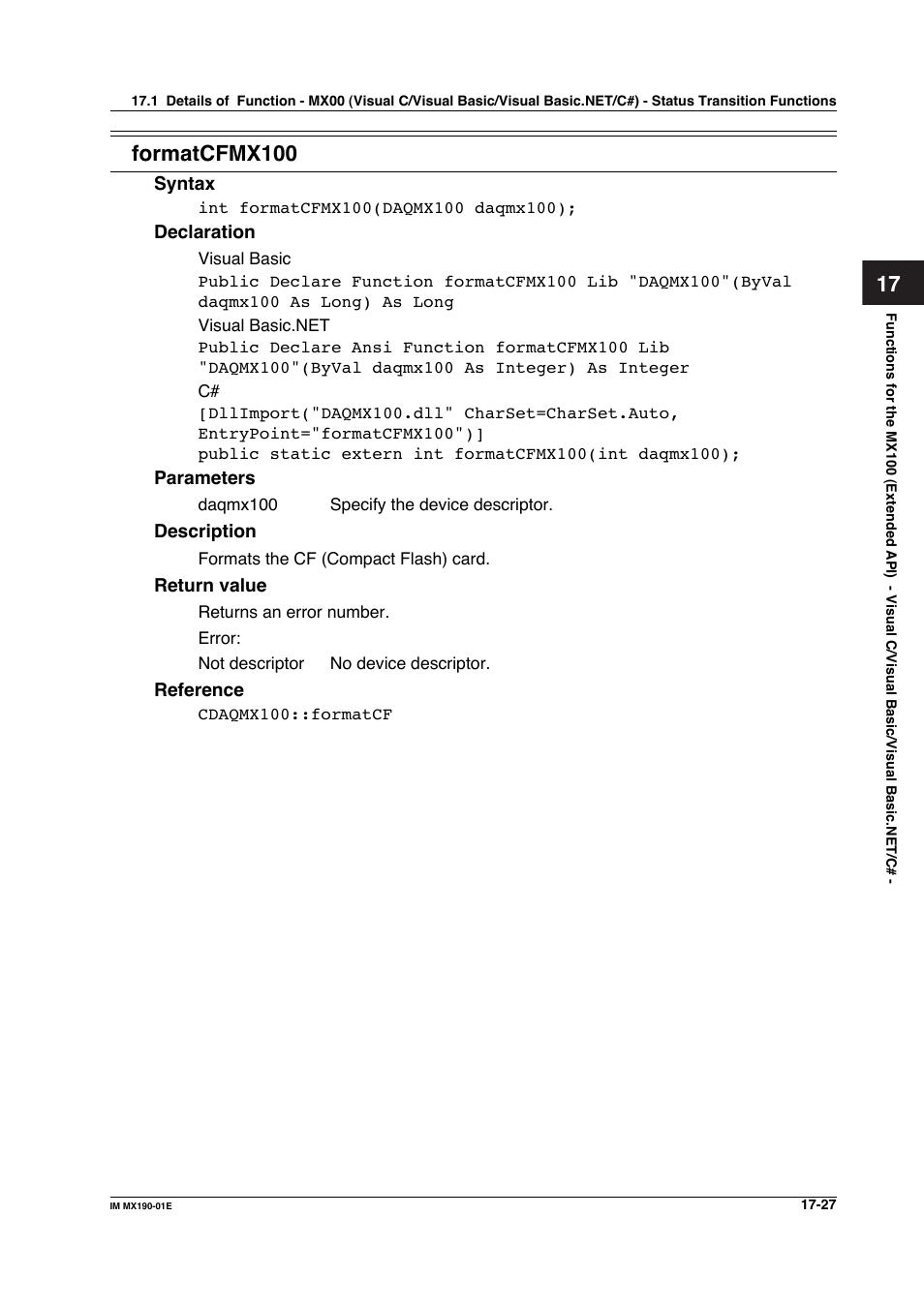 Formatcfmx100 | Yokogawa PC-Based MX100 User Manual | Page 761 / 1264