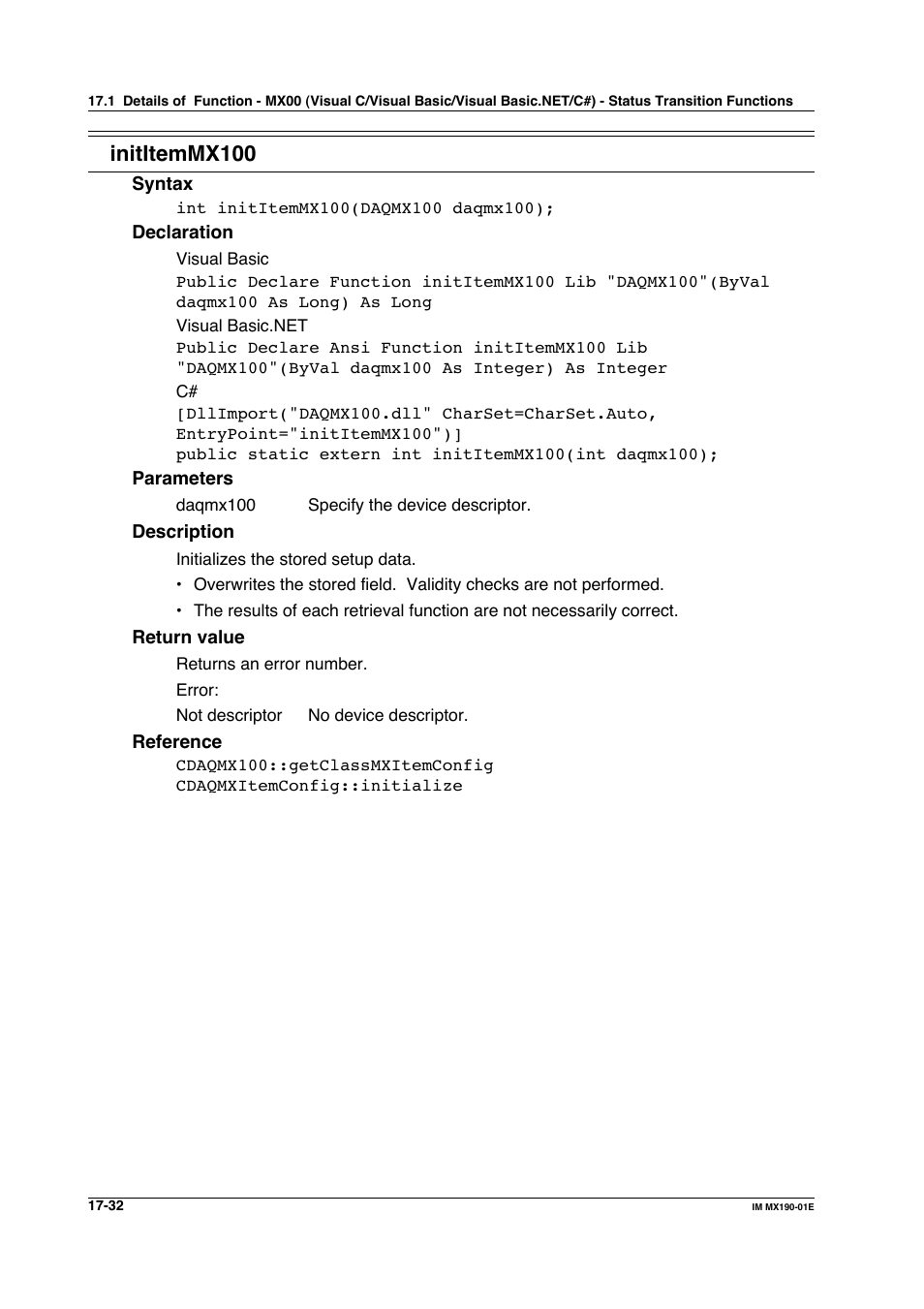 Inititemmx100 | Yokogawa PC-Based MX100 User Manual | Page 766 / 1264