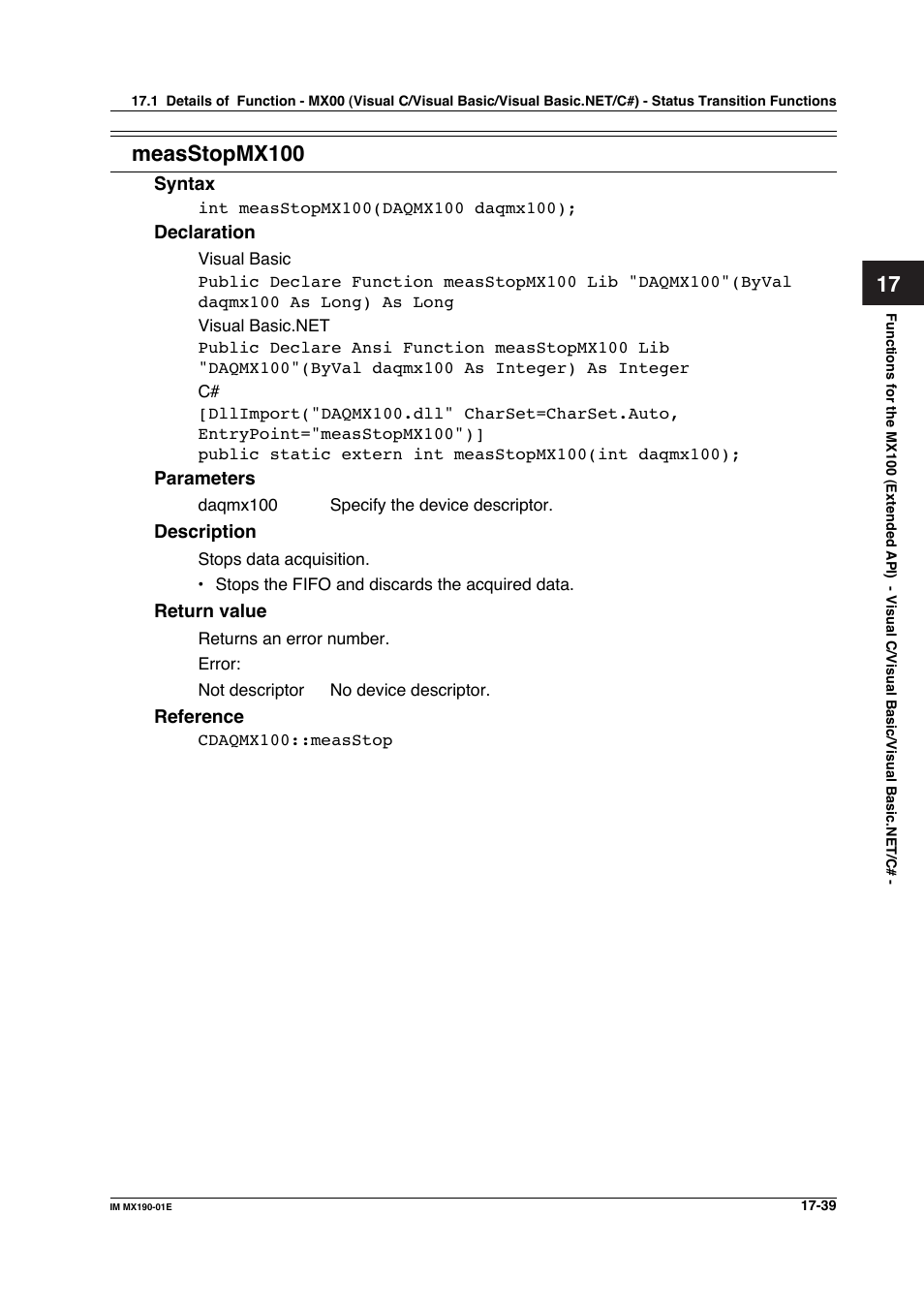 Measstopmx100 | Yokogawa PC-Based MX100 User Manual | Page 773 / 1264