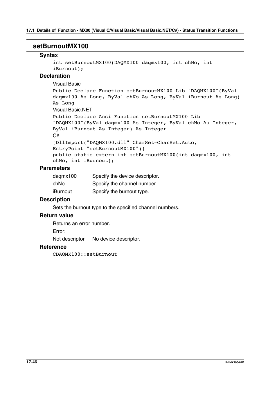 Setburnoutmx100 | Yokogawa PC-Based MX100 User Manual | Page 780 / 1264