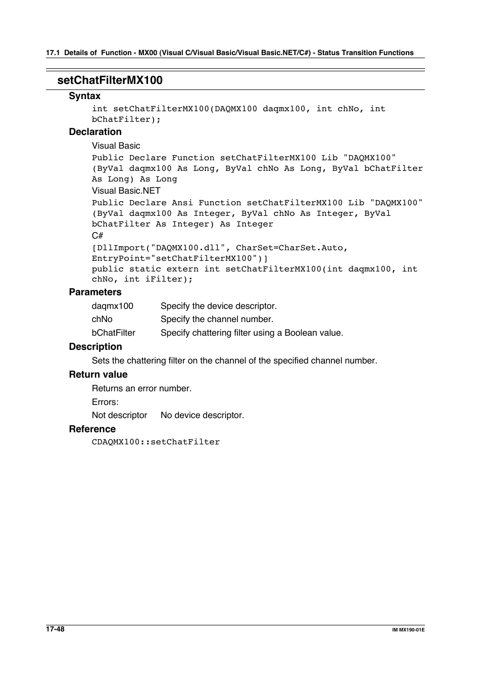 Setchatfiltermx100 | Yokogawa PC-Based MX100 User Manual | Page 782 / 1264