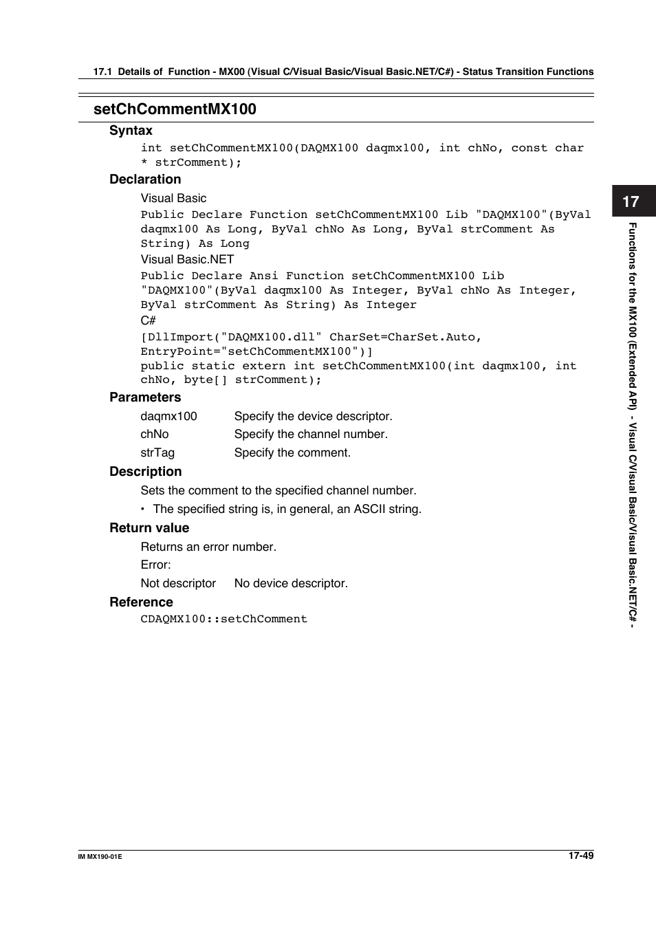 Setchcommentmx100 | Yokogawa PC-Based MX100 User Manual | Page 783 / 1264