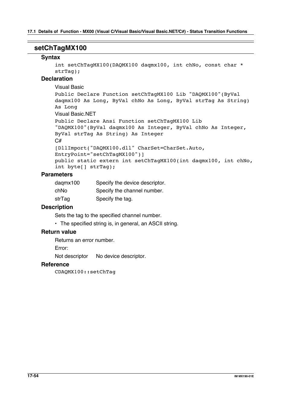 Setchtagmx100 | Yokogawa PC-Based MX100 User Manual | Page 788 / 1264