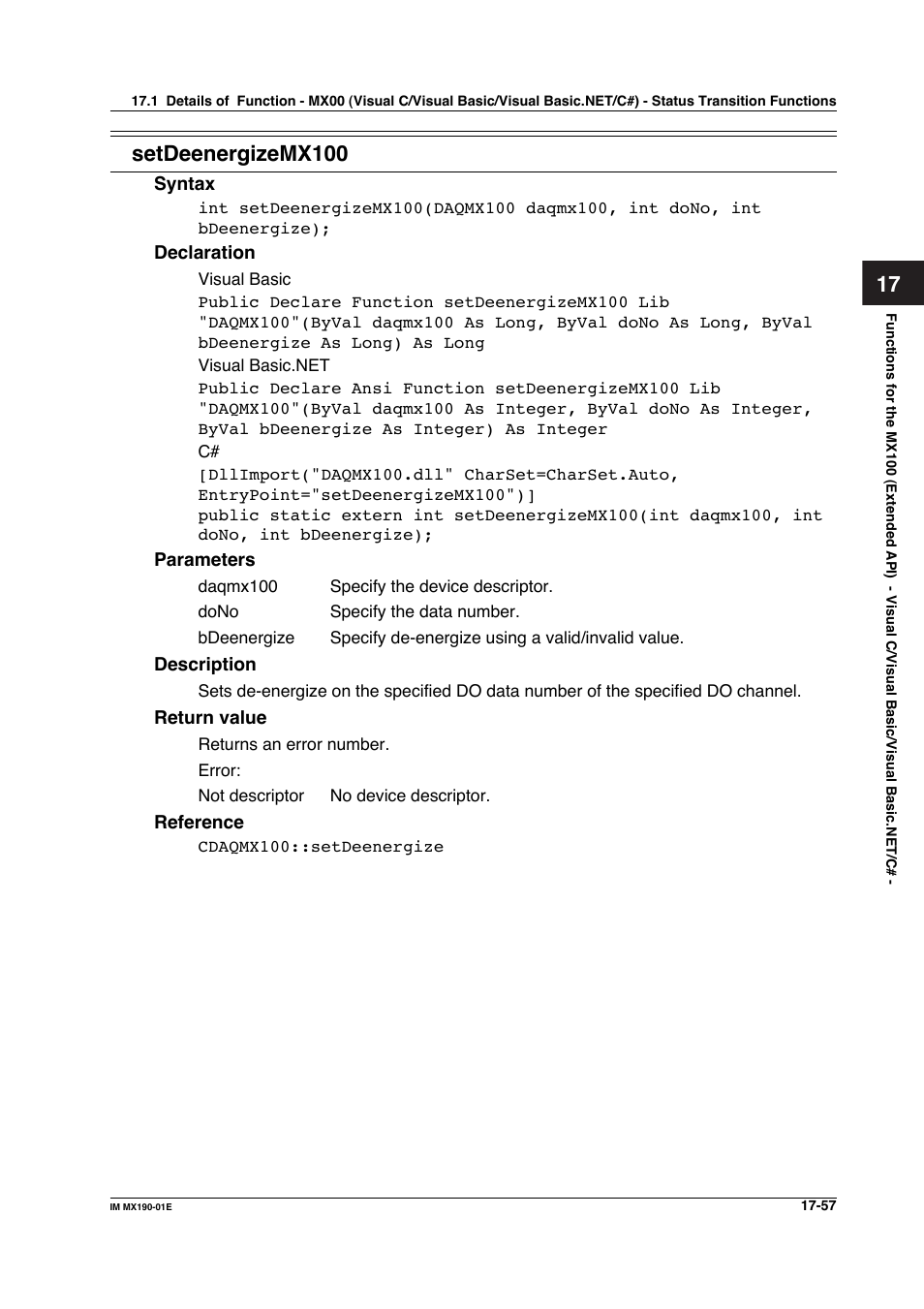 Setdeenergizemx100 | Yokogawa PC-Based MX100 User Manual | Page 791 / 1264