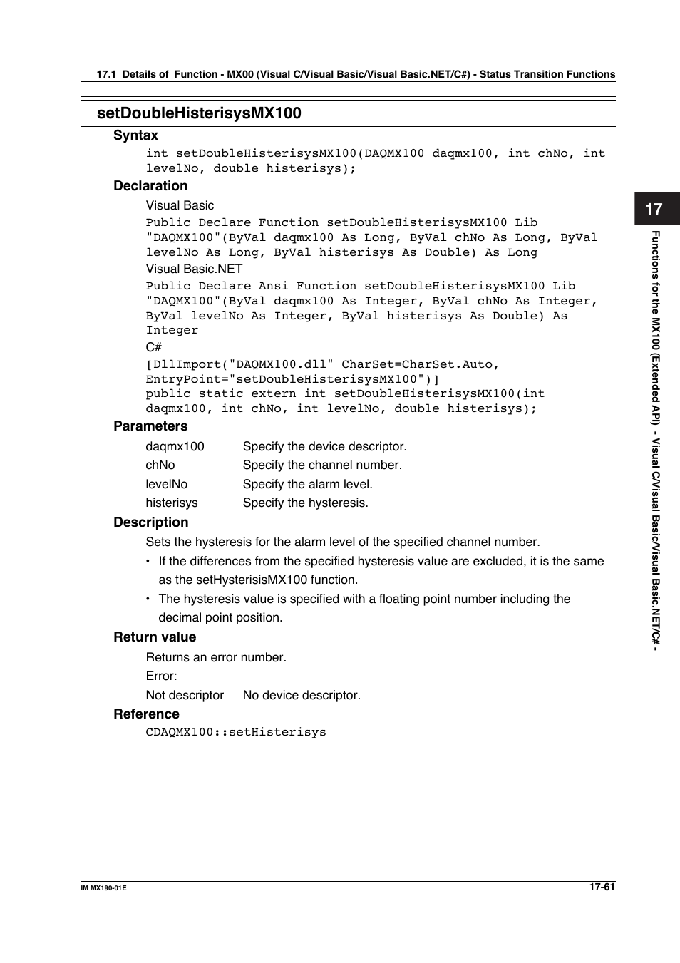 Setdoublehisterisysmx100 | Yokogawa PC-Based MX100 User Manual | Page 795 / 1264