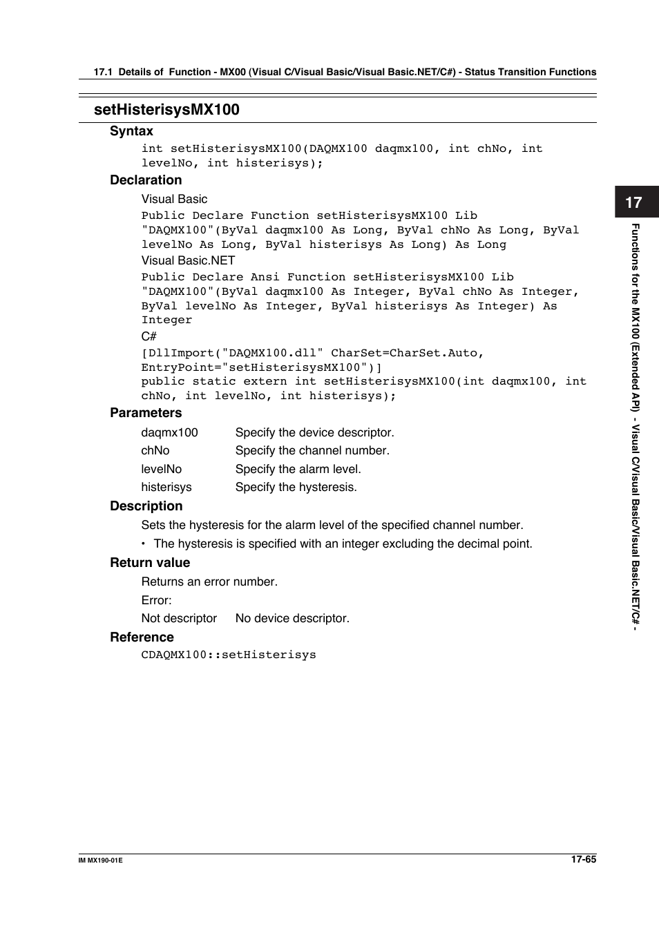 Sethisterisysmx100 | Yokogawa PC-Based MX100 User Manual | Page 799 / 1264