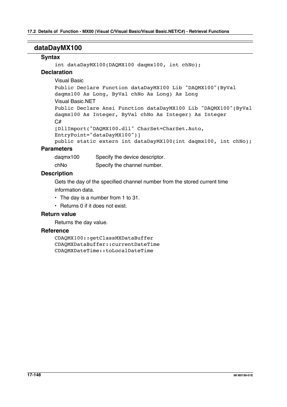 Datadaymx100 | Yokogawa PC-Based MX100 User Manual | Page 882 / 1264
