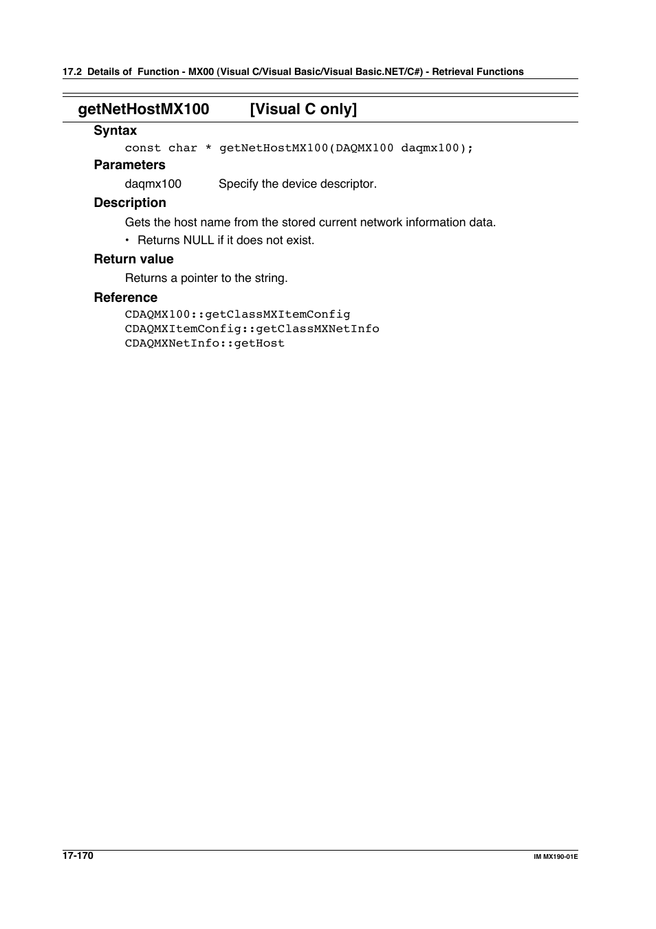 Getnethostmx100 [visual c only | Yokogawa PC-Based MX100 User Manual | Page 904 / 1264
