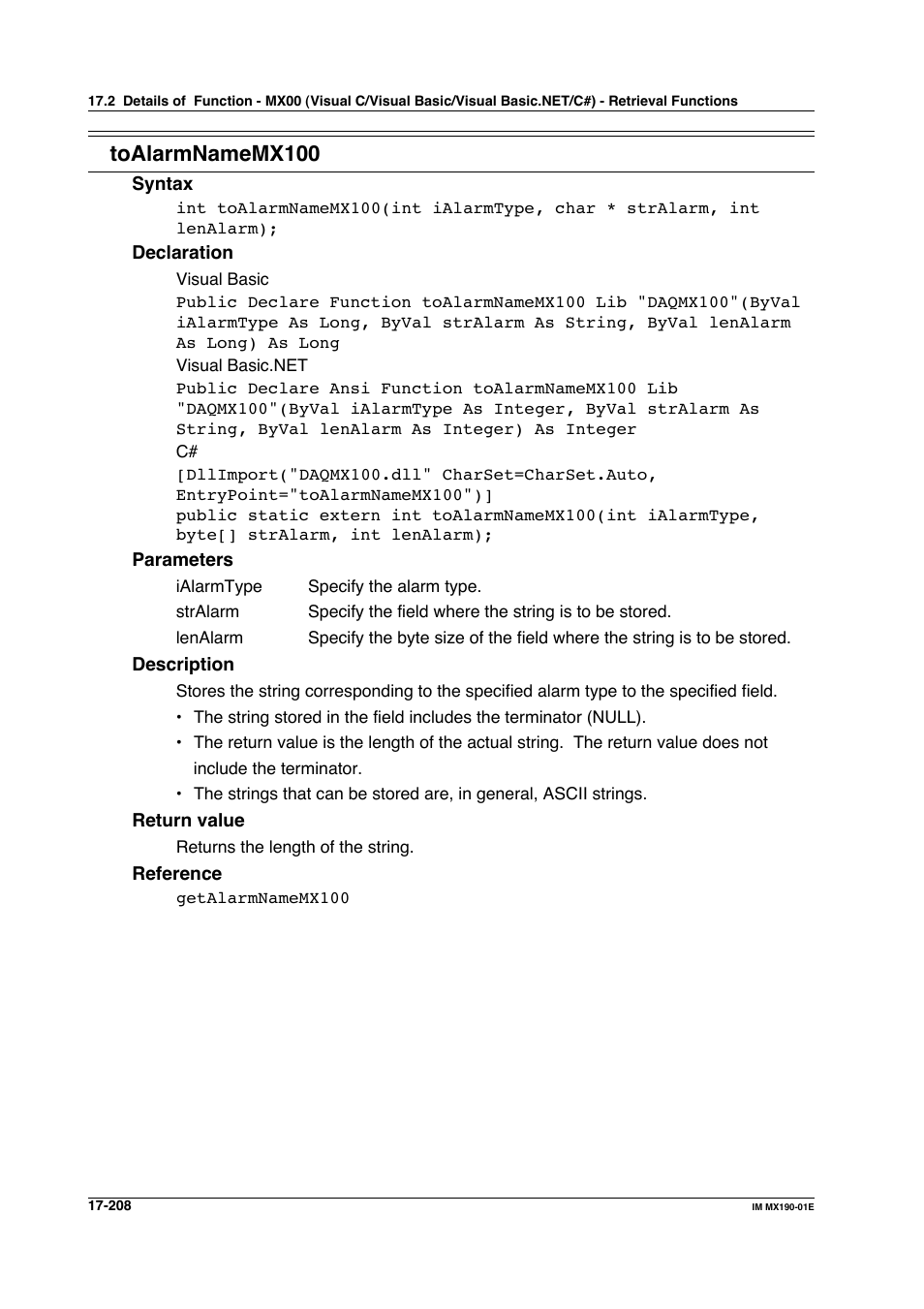 Toalarmnamemx100 | Yokogawa PC-Based MX100 User Manual | Page 942 / 1264