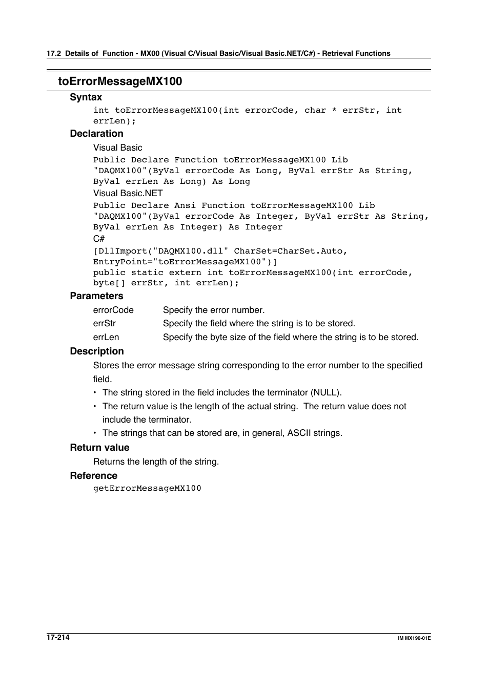 Toerrormessagemx100 | Yokogawa PC-Based MX100 User Manual | Page 948 / 1264