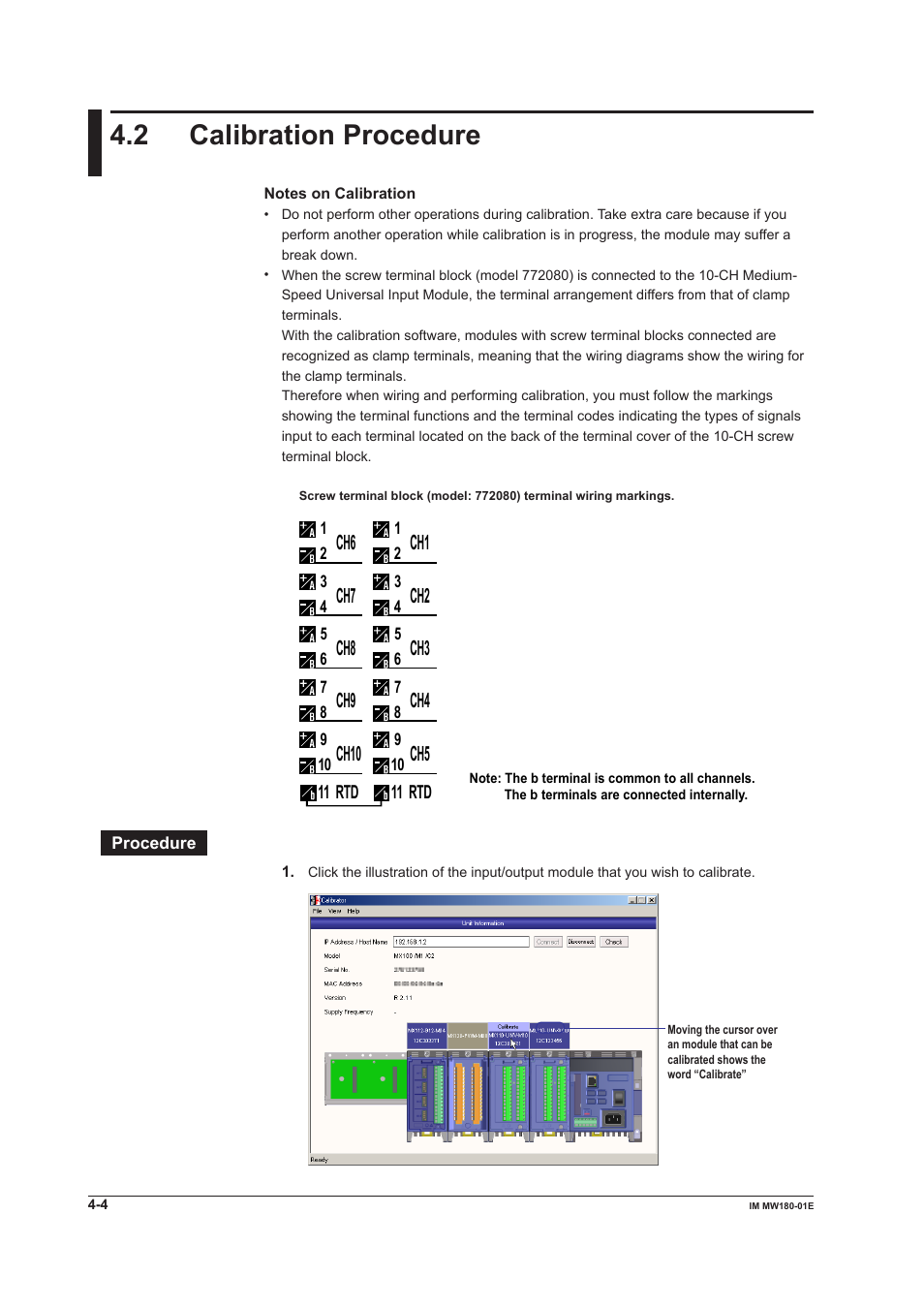 2 calibration procedure, Calibration procedure -4, Ch10 | Yokogawa PC-Based MX100 User Manual | Page 53 / 76