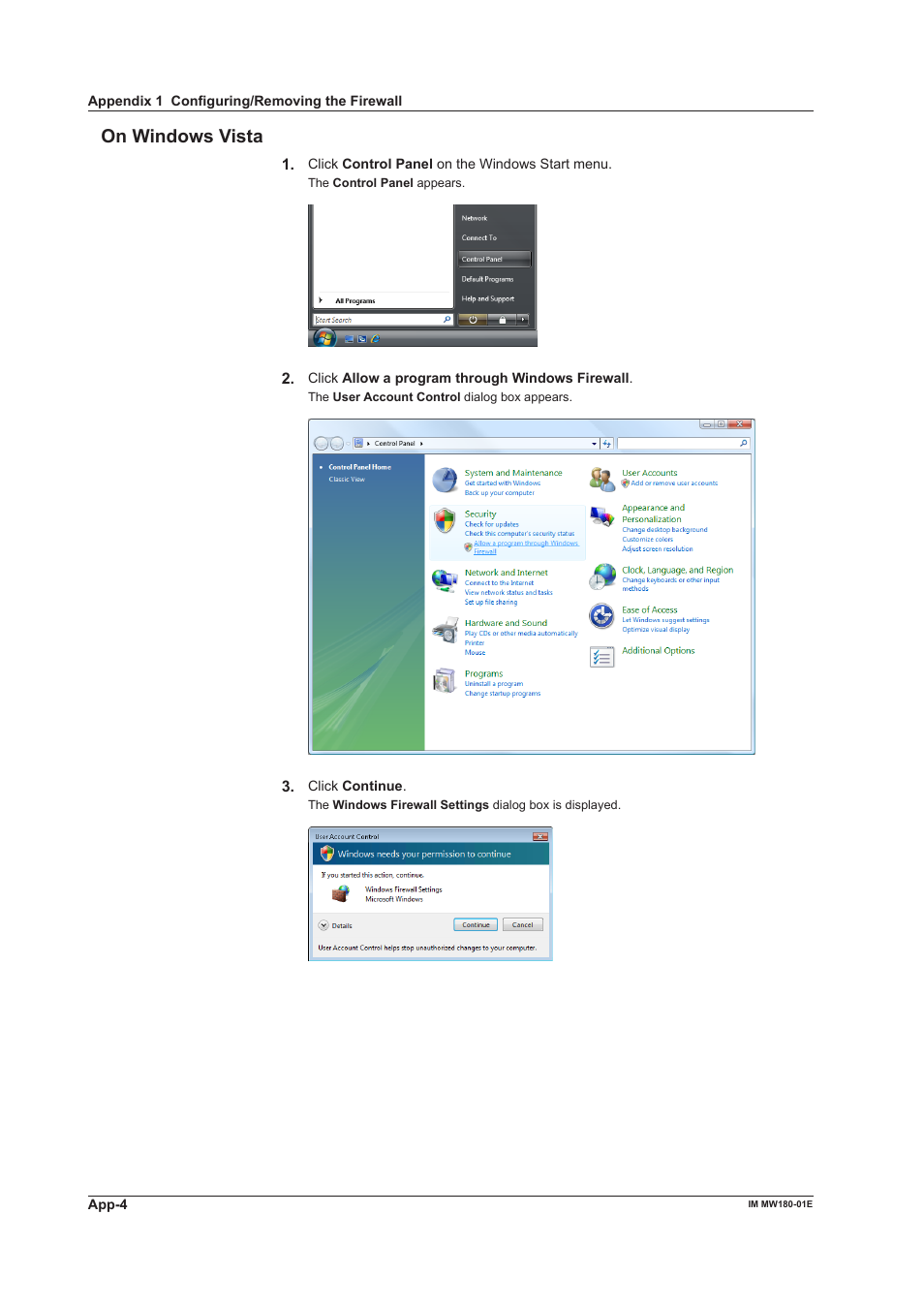 On windows vista | Yokogawa PC-Based MX100 User Manual | Page 68 / 76