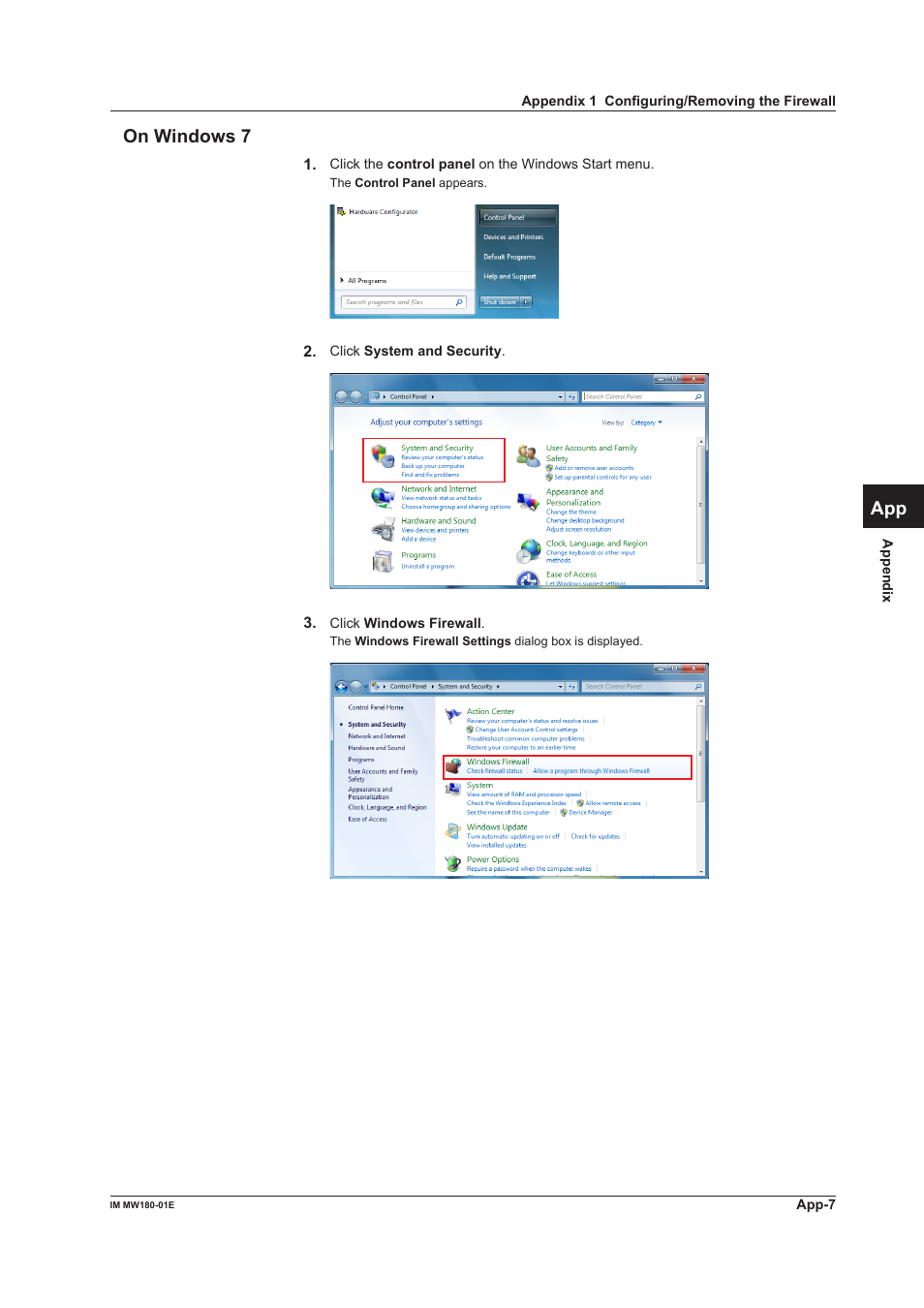 App index, On windows 7 | Yokogawa PC-Based MX100 User Manual | Page 71 / 76