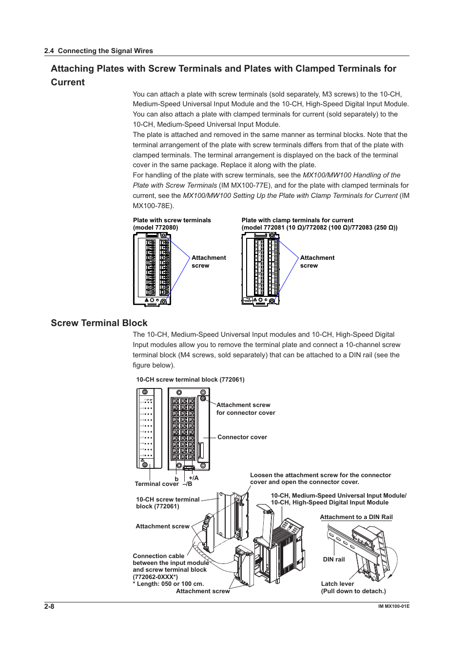 Screw terminal block, 4 connecting the signal wires | Yokogawa PC-Based MX100 User Manual | Page 53 / 133