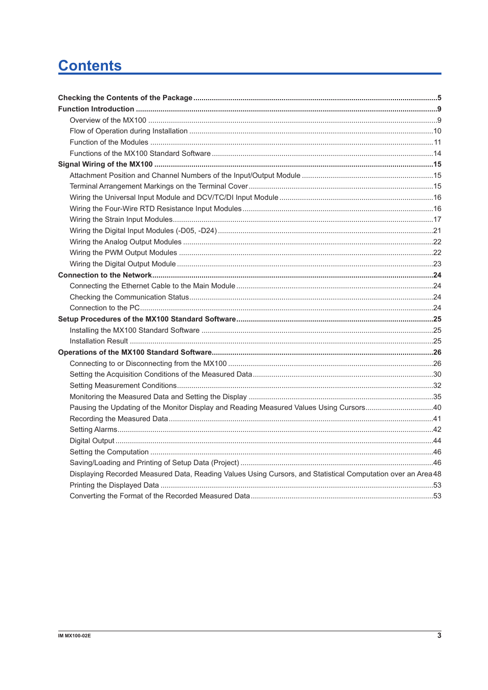 Yokogawa PC-Based MX100 User Manual | Page 3 / 53