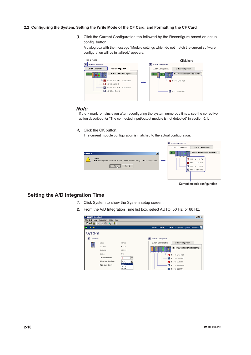 Settng the a/d integraton tme | Yokogawa PC-Based MX100 User Manual | Page 24 / 141