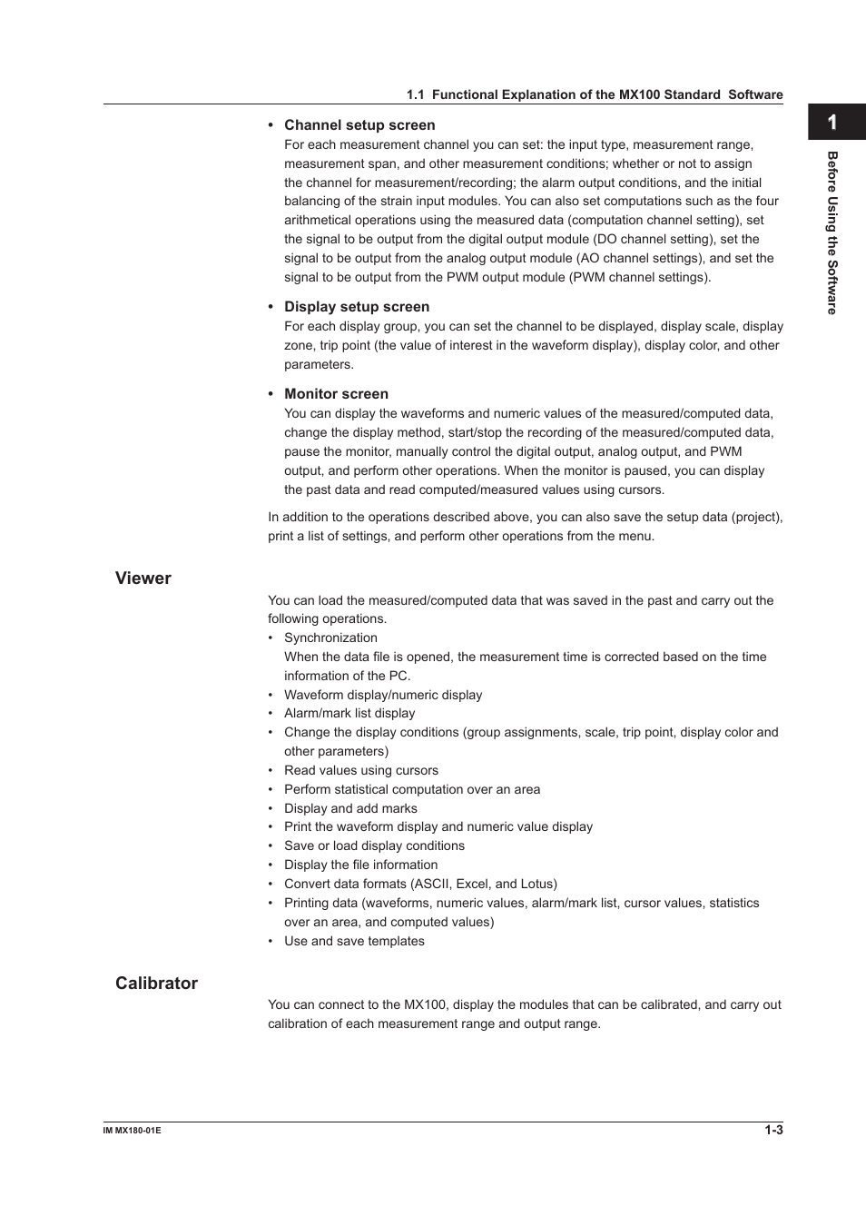 Yokogawa PC-Based MX100 User Manual | Page 9 / 141