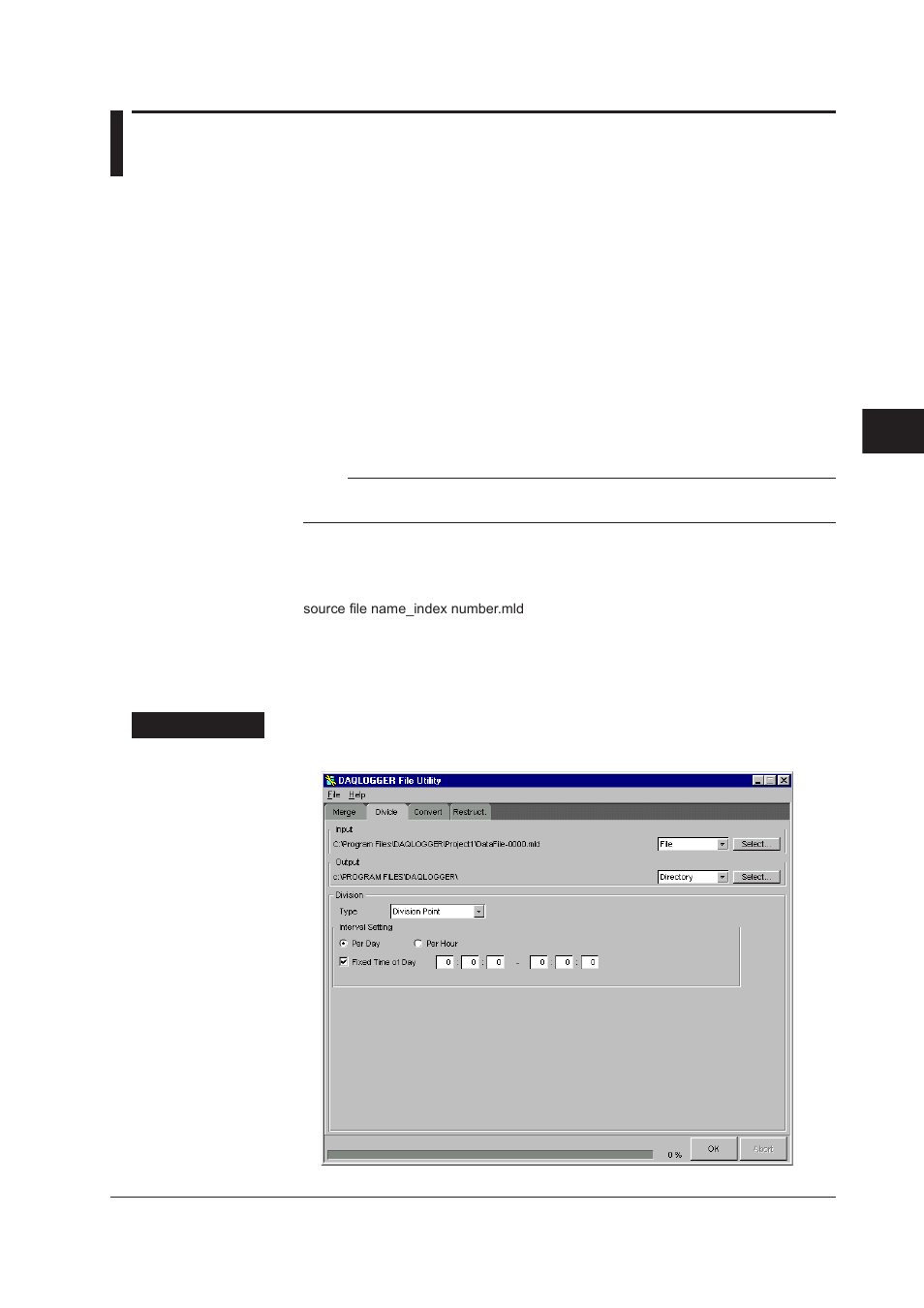 3 dividing measurement data files, 3 dividing measurement data files -5 | Yokogawa DAQWORX User Manual | Page 147 / 482