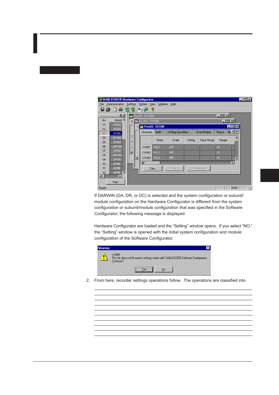 3 editing the setting parameters, 3 editing the setting parameters -5, Index | Selecting the recorder | Yokogawa DAQWORX User Manual | Page 181 / 482