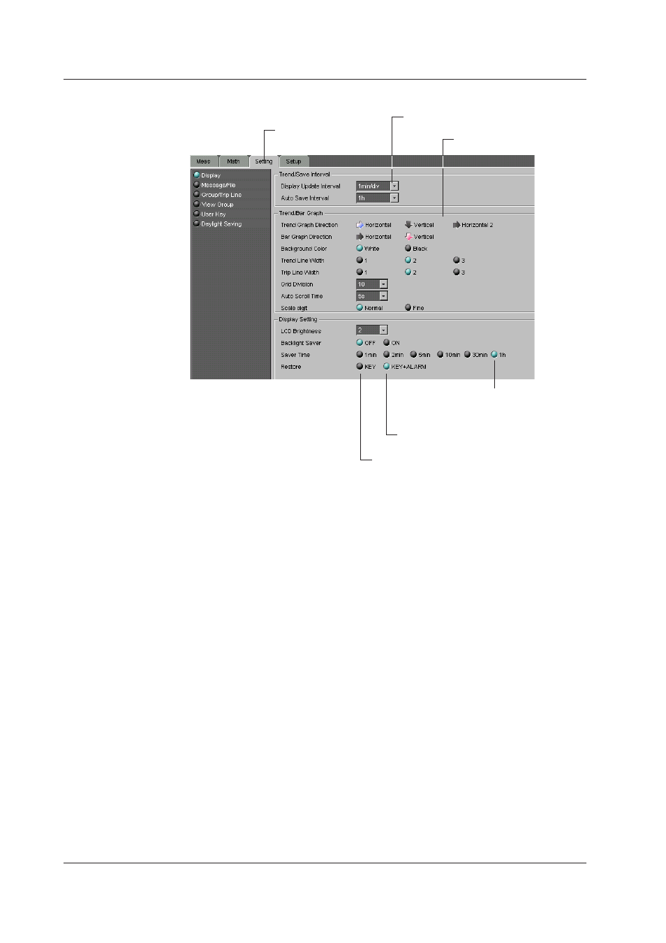 Screen display | Yokogawa DAQWORX User Manual | Page 204 / 482