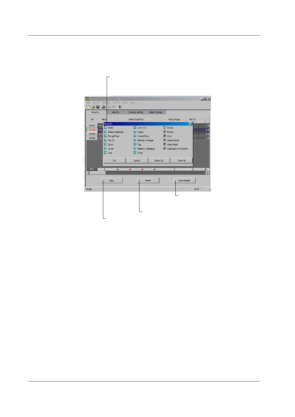 Copying and pasting setup data | Yokogawa DAQWORX User Manual | Page 300 / 482
