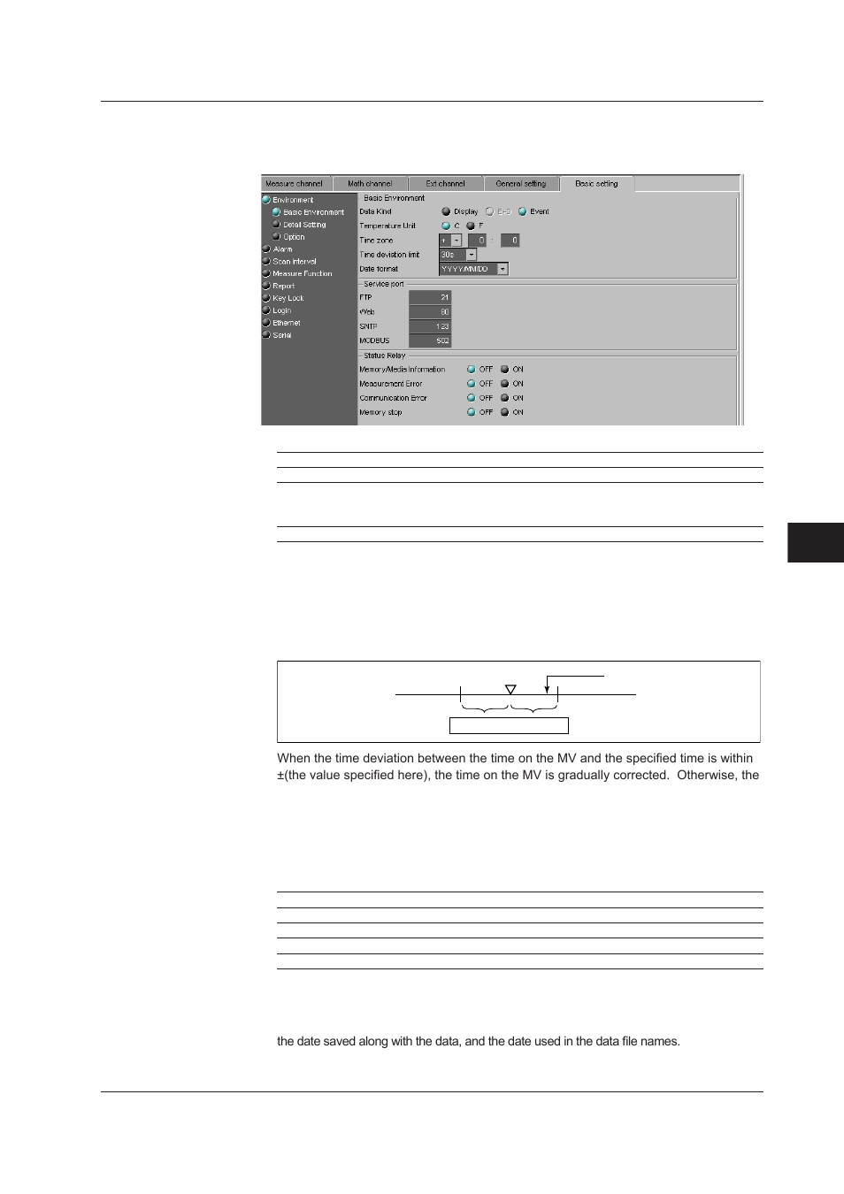 Index, Entering basic settings | Yokogawa DAQWORX User Manual | Page 317 / 482