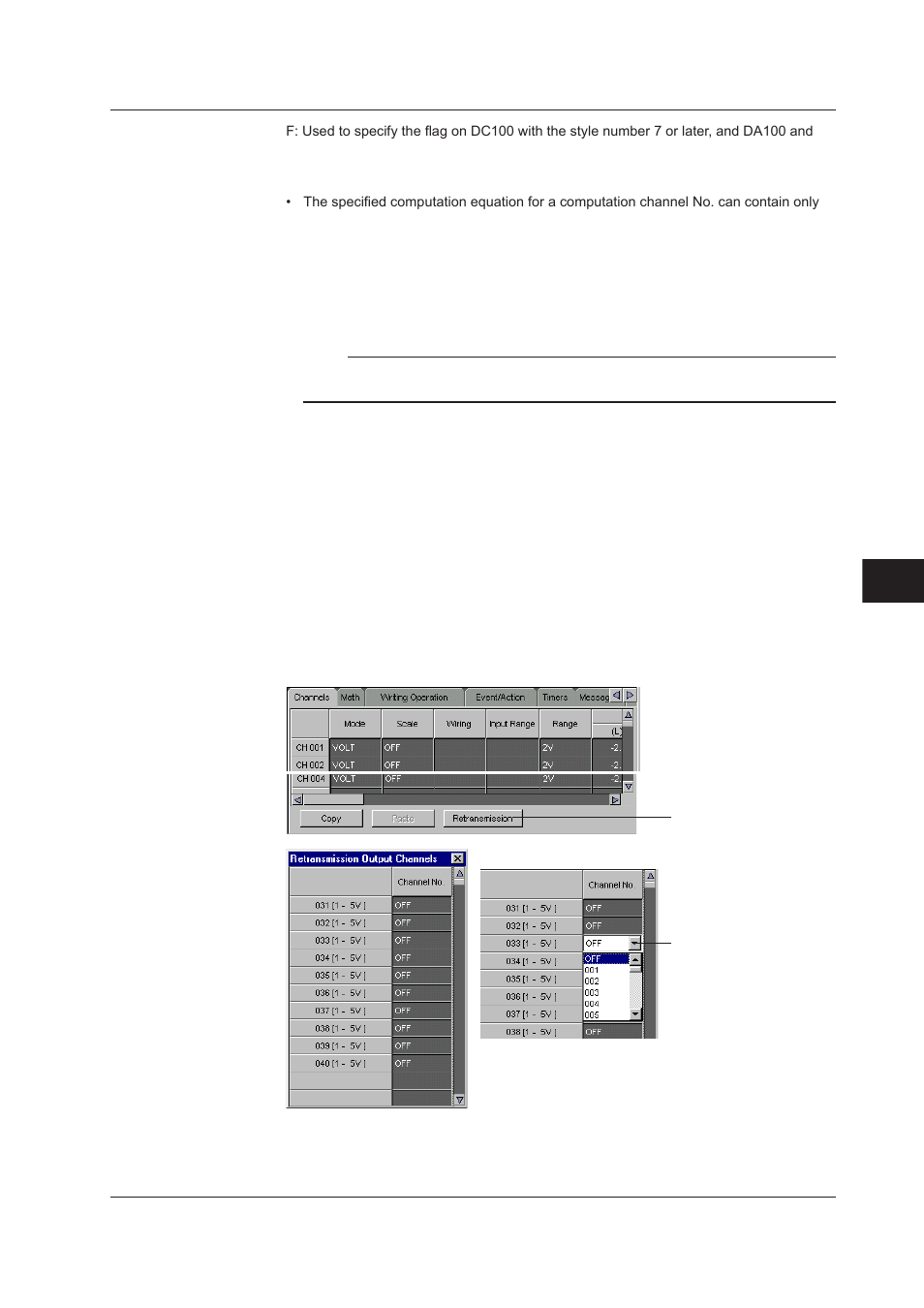 Index, Setting retransmission output (only da/dc) | Yokogawa DAQWORX User Manual | Page 351 / 482