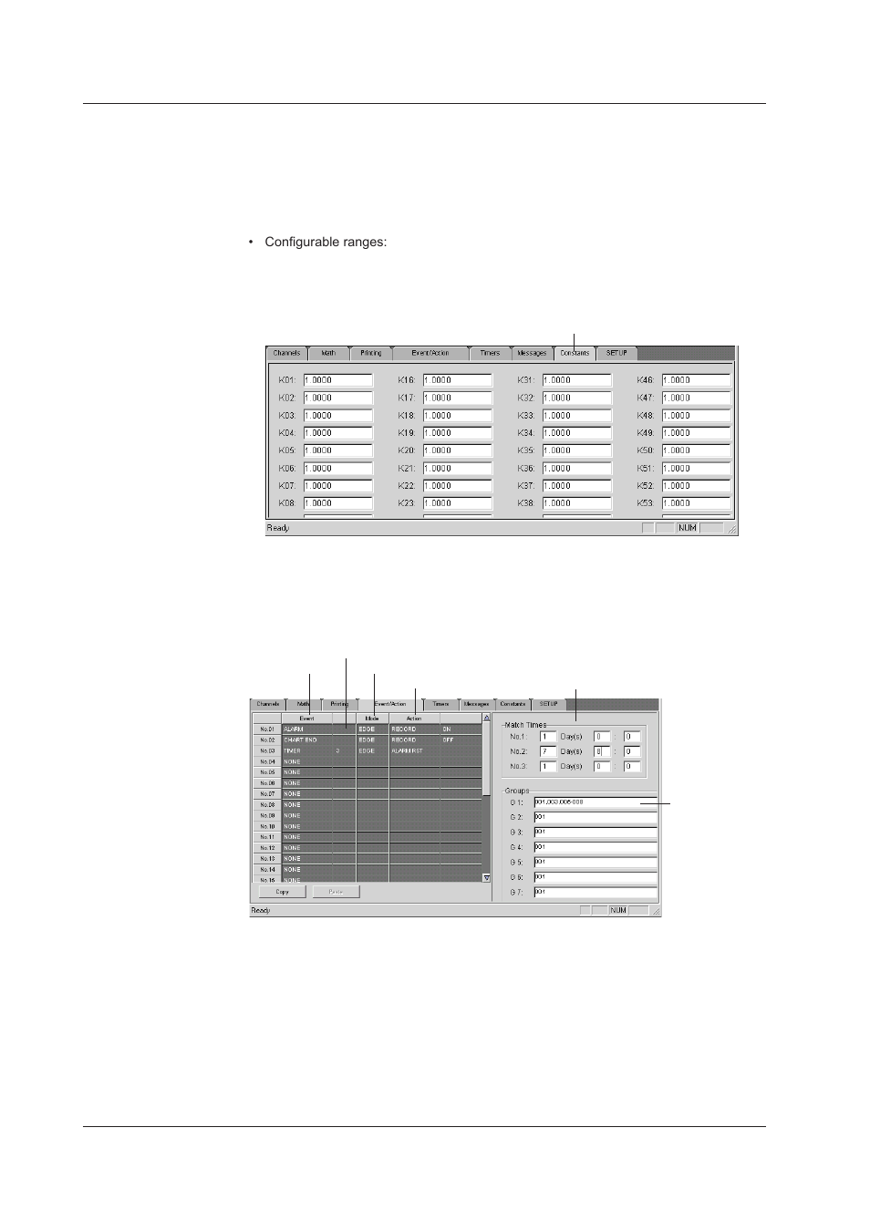 Setting constants, Selecting events | Yokogawa DAQWORX User Manual | Page 352 / 482