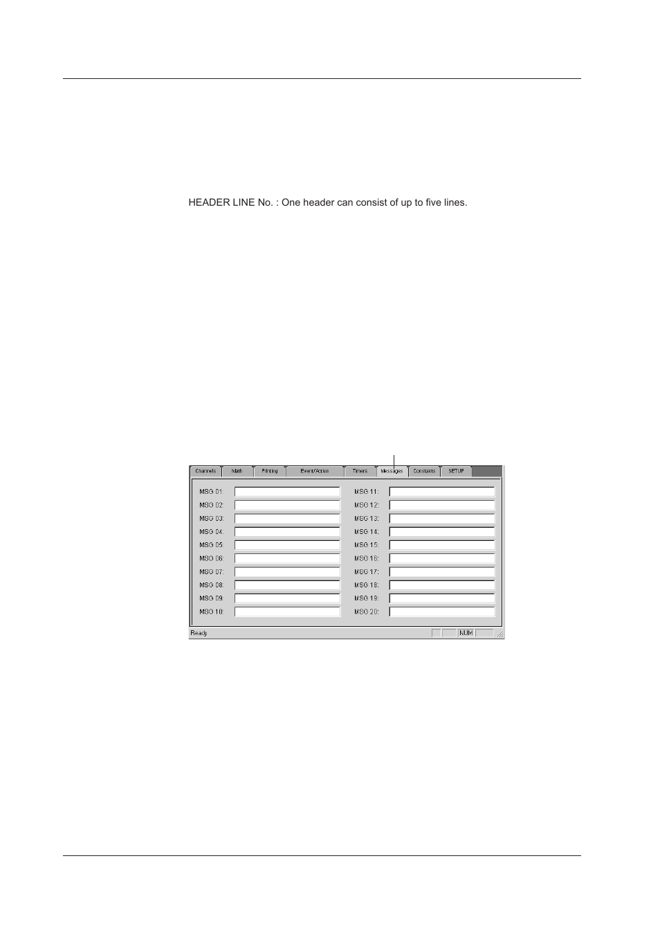 Setting messages (dc100, dr only) | Yokogawa DAQWORX User Manual | Page 358 / 482