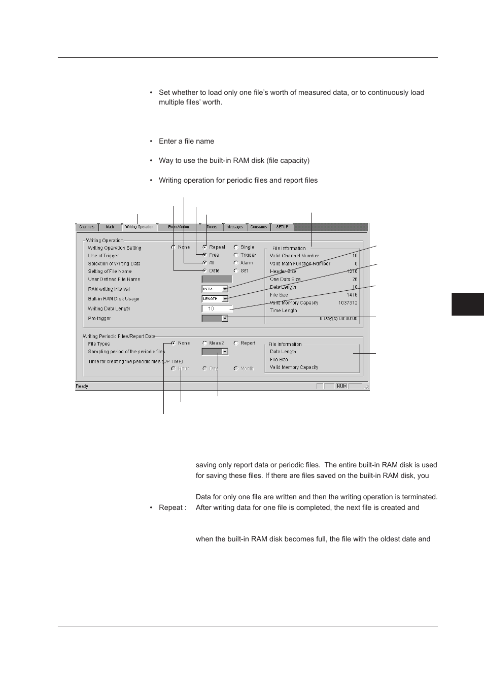 Index, Setting the writing operation (dc100 only) | Yokogawa DAQWORX User Manual | Page 359 / 482